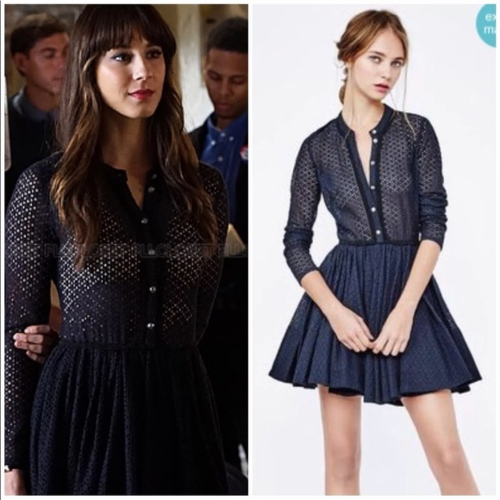 Maje Rayane Navy Puffball Dress